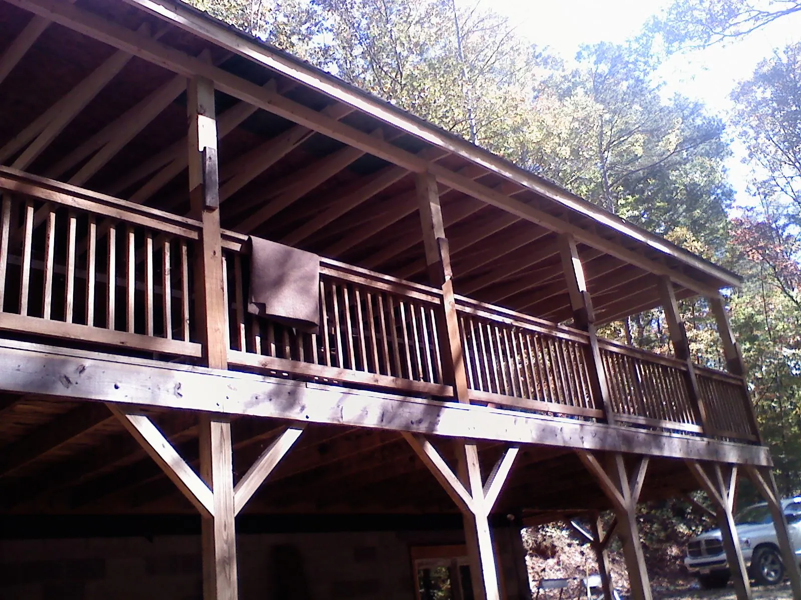 Timber framing under a new elevated porch and deck — Roof Leak Repair in Ephrata by Roofing Brothers